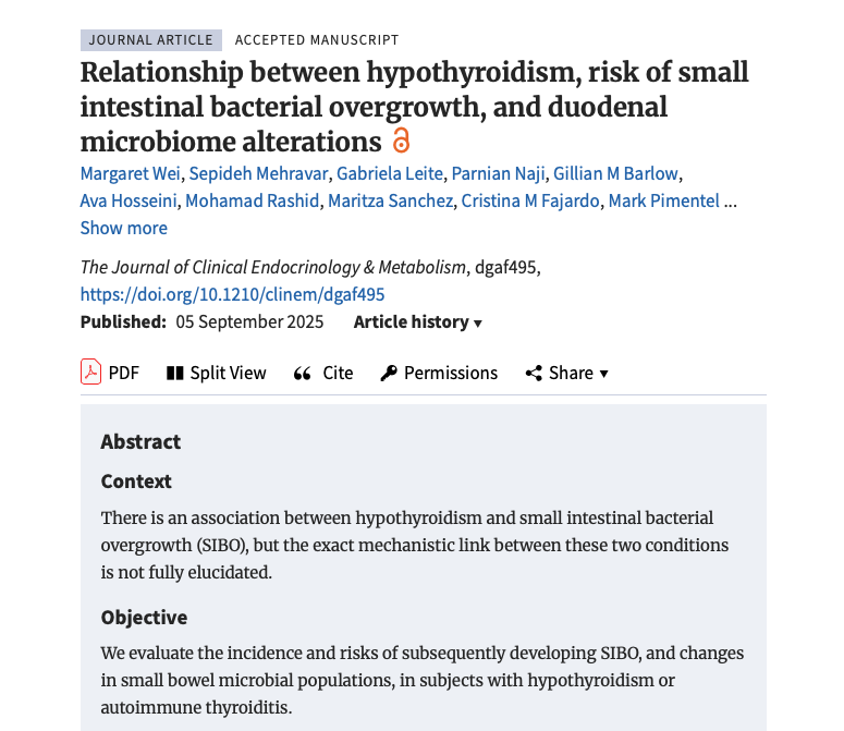 Relationship between hypothyroidism, risk of small intestinal bacterial overgrowth, and duodenal microbiome alterations